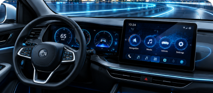 Vehicle cockpit with a digital instrument cluster