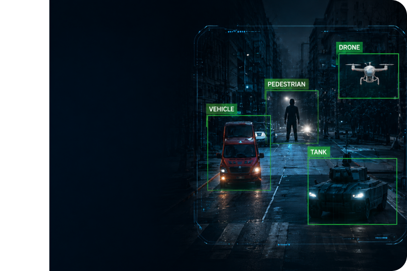 Object detection overlay on a field scene