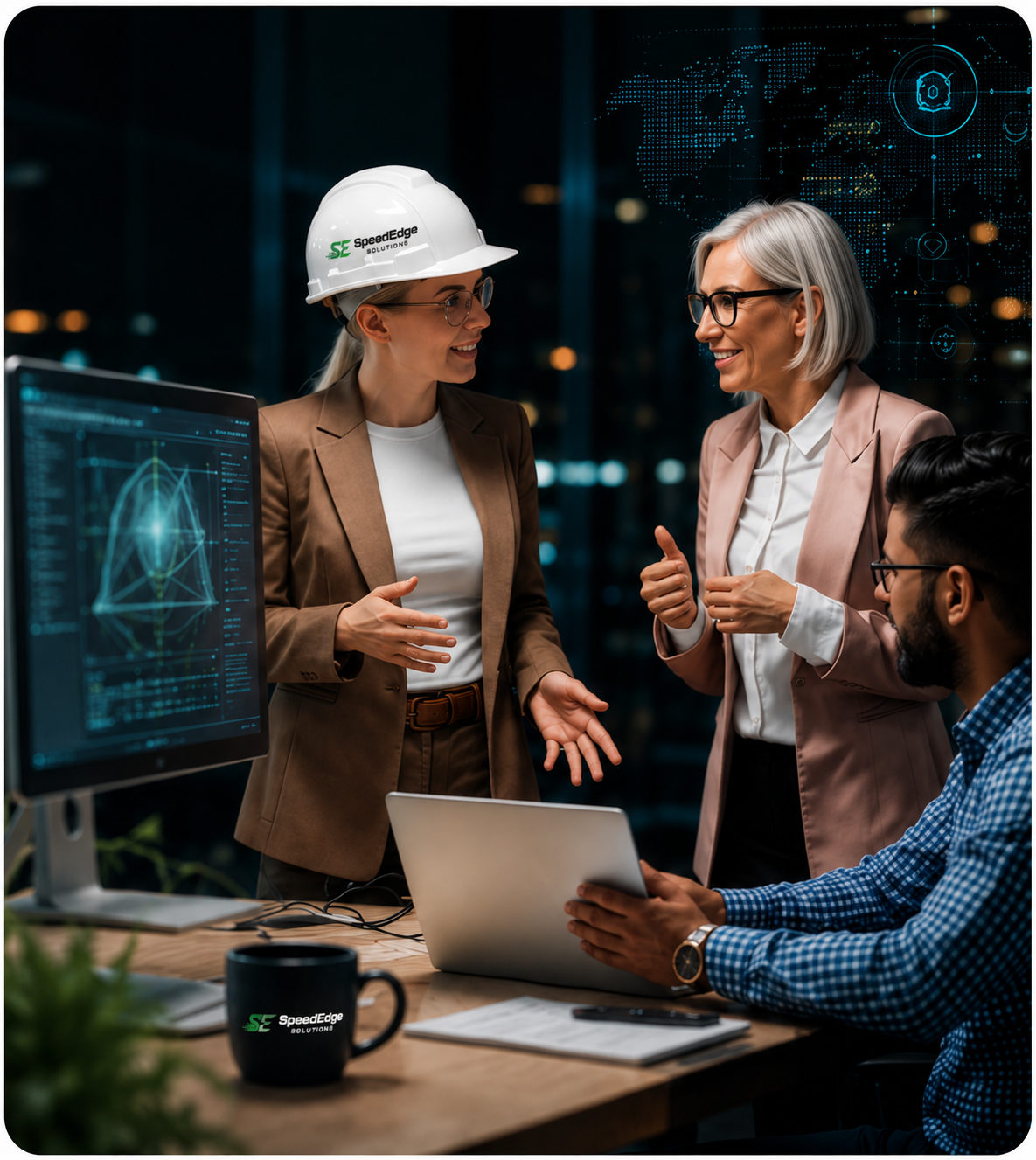 Engineers collaborating in a mission operations environment