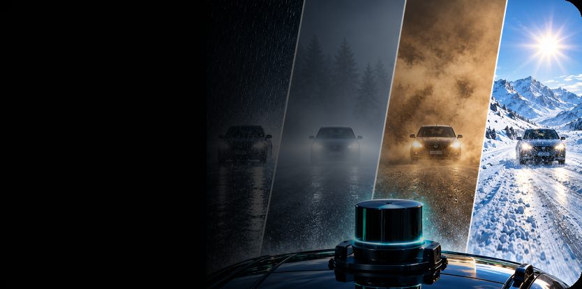 Lidar sensor tested in challenging weather