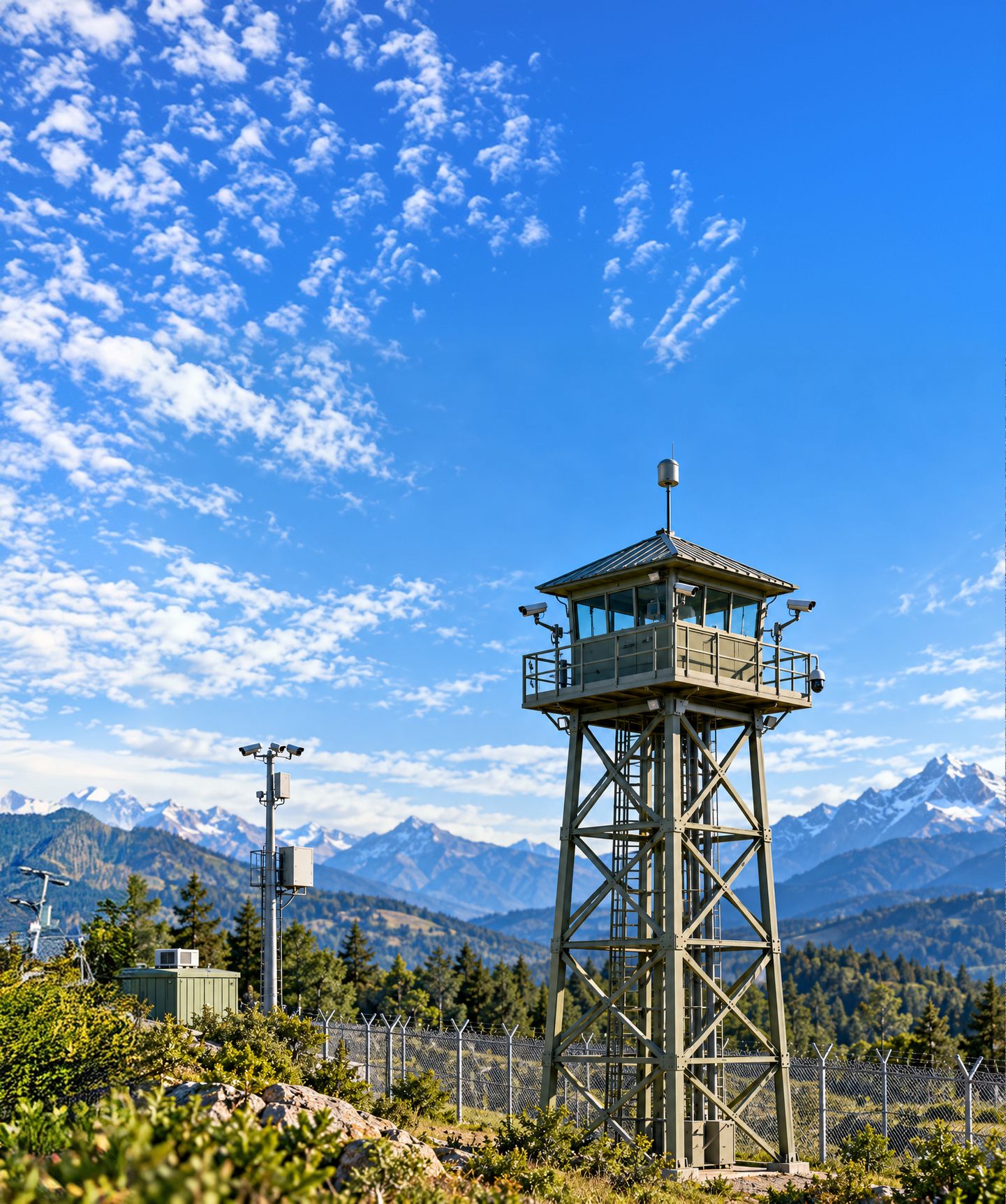 Elevated tower surveillance position
