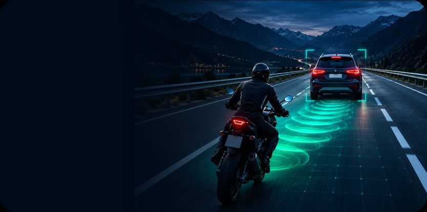 Motorcycle maintaining a following distance