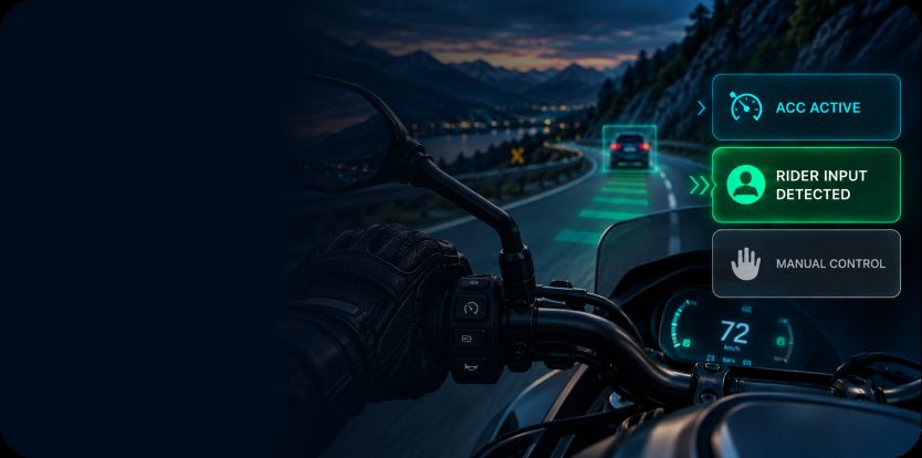 Rider overriding motorcycle assistance